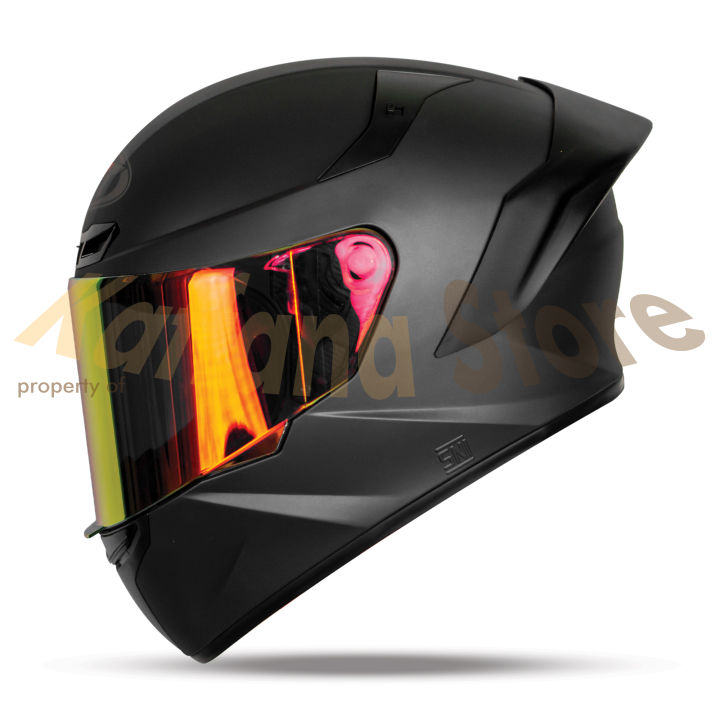 Helm KYT TT Course Plain Matte Anthracite Doff Paket Ganteng