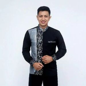 Baju koko pria terbaru - Baju koko muslim pria terbaru 2025 - Baju koko bordir kombinasi batik