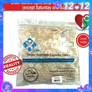 EE KOH Empty Vegetable Capsule 1000s size 1