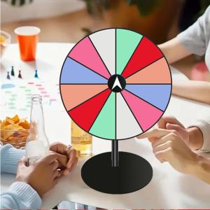 YAFEN 1Pcs Acrylic Color Roulette Wheel Tabletop Prize Wheel Dry Erase Spin Wheel Spinner Game Heavy Duty Editable Spin Wheel