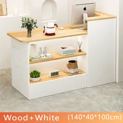 RISERO Bar Cabinet Front Desk Storage Cabinet Checkout Counter Wooden Bar Counter