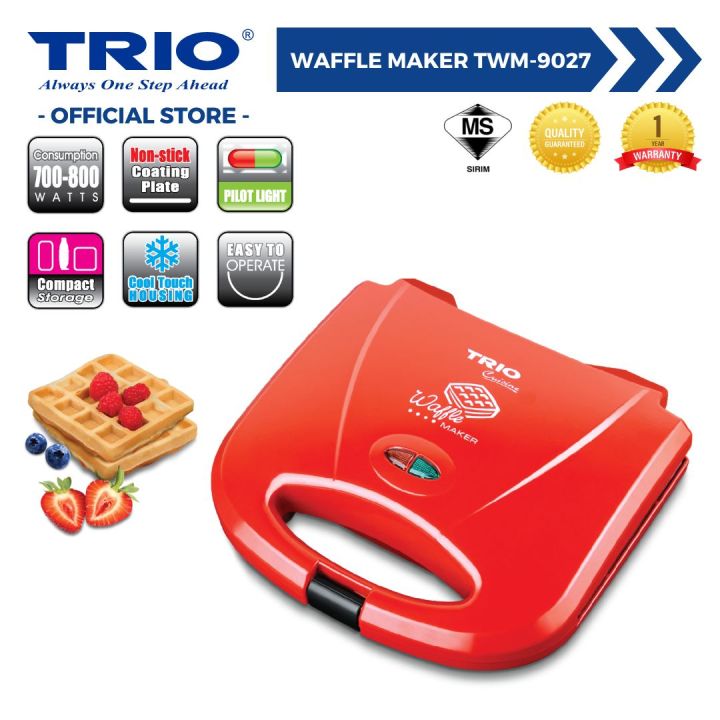Trio Waffle Maker with Nonstick Coating Lazada