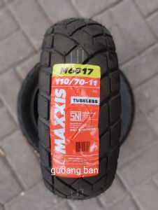 ( RING 11 ) M6017 LOKAL 110 / 70 - 11 MAXXIS M 6017 BAN LUAR MOTOR TUBELESS VESPA FREE PENTIL