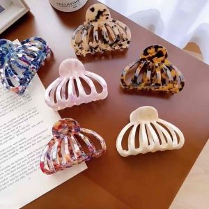 🇲🇾 Korea Fashion Women Fashion Colorful Marble Temperament Simple Hair Clip Hair Claw Shark Clip Women Girl Barrette 鲨鱼夹