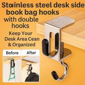Student Desk Double Hooks Stainless Steel Hooks