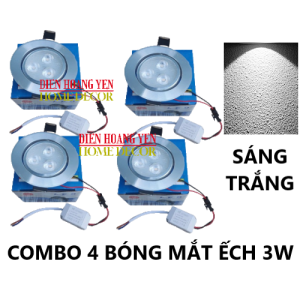 [Combo 4 Cái] Đèn LED Âm Trần Mắt Ếch 3W Chiếu Điểm