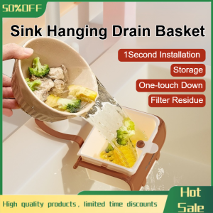 Hanging Sink Drainer Basket Separation Food Residue Strainer Basket Cleaning Fruit Drainer Basket