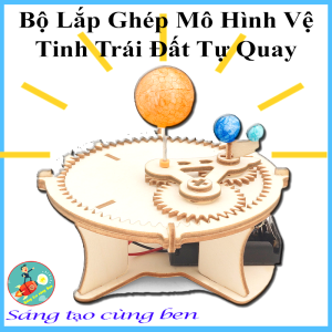 Đồ Chơi giáo dục - Bộ lắp ghép Mô hình vệ tinh trái đất tự quay Đồ chơi sáng tạo thông minh an toàn cho bé Stem Steam