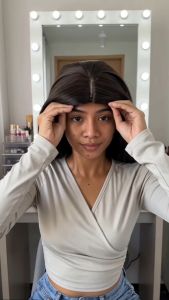 Korean Style Long Straight Wig for Women Natural Look with Face Framing Layers for Everyday Styling