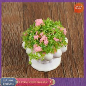 Graceful 2pcs Dollhouse Furniture 1:12 Accessories Mini Green Plant Bonsai Flower Pots