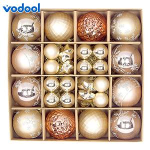 VODOOL Festive Holiday Decorations 44Pcs Plastic Christmas Balls in Red Green Gold for Christmas Tree and Party Decor