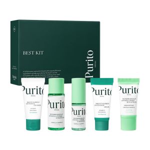 PURITO SEOUL Best Kit - Skincare Routine with Panthenol Cleanser & Cream Unscented Centella Serum & Toner For All Skin Types Gift Set For Face Facial Serum K-Beauty 3.52 fl. oz.