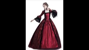 (Ready stock)Women Medieval Marie Antoinette Maxi DressCostume Renaissance Gothic Victorian Maxi Dress