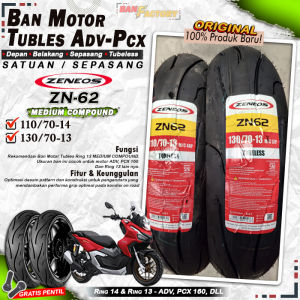Ban Motor ADV Zeneos ZN62 Ring 13 & Ring 14 Tubles Ban motor Tubeless ADV PCX 160 Ring 14 Tubles