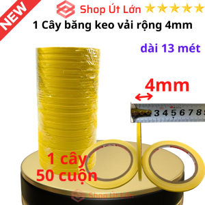 Băng keo vải màu vàng rộng 4mm dài 13 mét lõi giấy 3mm - 1 cây có 50 cuộn