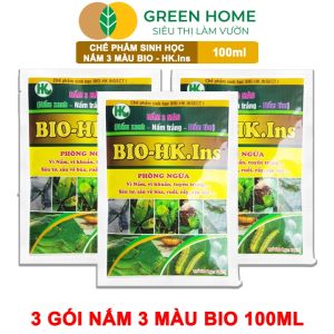3 Gói Chế Phẩm Sinh Học Nấm 3 Màu GreenHome Hoàng Kim Gói 100ml Hỗ Trợ Xua Đuổi Rệp Sáp Sùng Đất