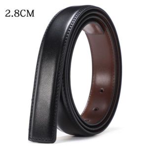 No Buckle 2.8cm 3.3cm Width Genuine Belt Men Pin Buckle Leather Belt for Men Black Cowhide Leather Mens Belt Mens Belts Body Without Buckle Strap