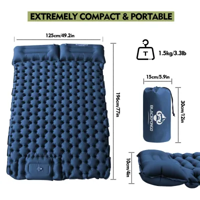 Blackpongo Nylon TPU inflatable cushion mattress ultra-light portable durable waterproof tear-resistant spliced sleeping pads Foot pump easy to inflate