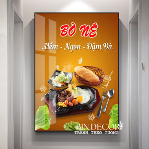 Tranh treo tường bò né trang trí decor quán nhà hàng kèm đinh treo
