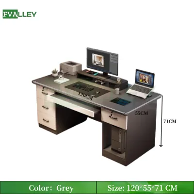 FVALLEY Computer Desk Home Minimalist Modern Desk With Drawer Cabinet Study Table