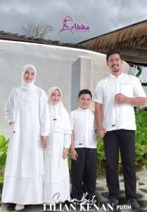 Baju Sarimbit Keluarga Lebaran 2024 / Sarimbit Abika - LILIAN PUTIH / Fashion Muslim Kekinian