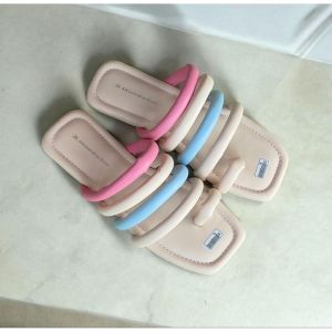 AG - LISA Sandal Flat Jepit Jempol Wanita Kekinian Sendal Cewek Terbaru Model Strap Warna Warni Combi Full Colour