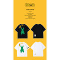 Bk Plus Size Short Sleeve Mens Baggy Premium Quality Shirt Round Neck T-Shirt Cotton Cartoon Rabbit Print Top Unisex. 