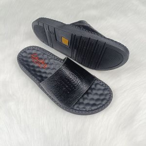 Dép da nam vân cá sấu dép quai ngang nam cao cấp DTCS09 đế doctor dẻo lót mát xa chân