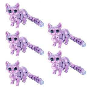 Flexible Joints Articulated Cats Fidgety Toy Desktop Pet Decorations 3D Printed CatsRealistic Hairless Cats Statues