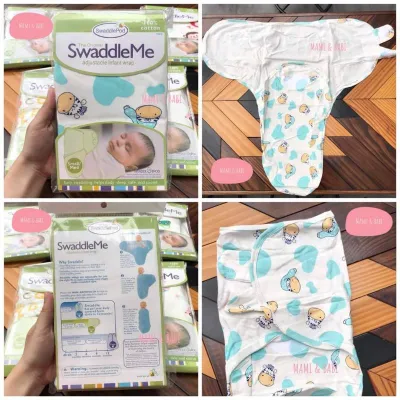 Ủ Kén Cotton Swaddle Me Khăn Quấn Sơ Sinh Hình Kén Giúp Chống Giật Mình Bé Ngủ Ngon Tự Nhiên