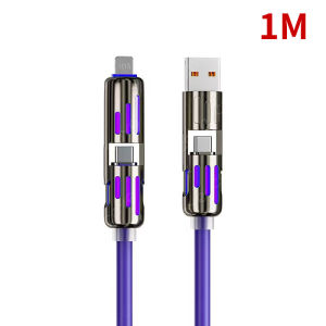 Cáp sạc nhanh đa cổng 4 trong 1 240W bộ sạc đồng bộ nhanh điện thoại tương thích Type-C