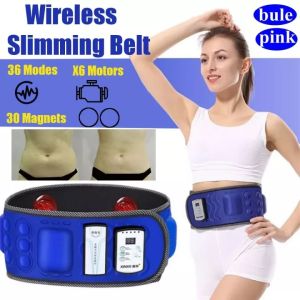 Rechargeable Wireless Powerful X6 Motors 30 Magnets Electric Abdominal Muscle Training Waist Massage Belt Slimming Belly Lose Weight Fat Burning Massage Brace