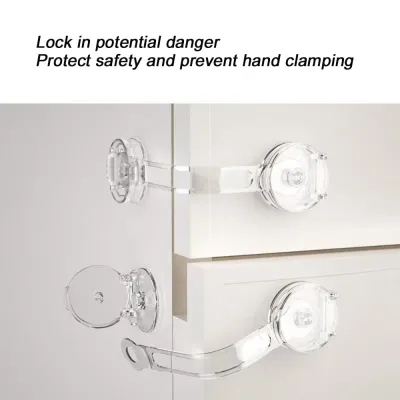 Child Safety Locks White Baby Safety Latches Adjustable Child Proof Cabinet Latches 3M Adhesives Multi-Purpose Baby Locks for Furniture Door Fridge Oven Toilet