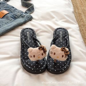[Free Shipping] Polka Dot Thick-Soled Flip-Flops for Women Summer Soft-Soled Height-Increasing Daily Wear Non-Slip for Beach Vacations