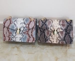 Hong Kong Store Full SnakeSkin Printed ShakeHead Golden Bone Chain 2 Way Bag