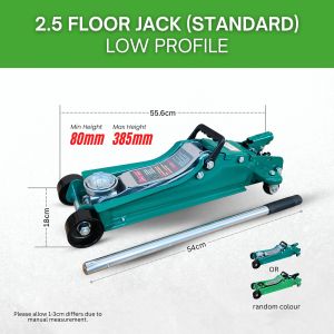 Low Profile Floor Jack 2.5 Ton 85mm - 380mm Hydraulic Jack Heavy Duty Repair Tools Car Jet Kereta kereta Black / Orange