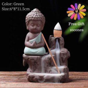 WHL 小佛倒流香炉 香炉 倒流香爐 檀香炉 香爐陶瓷香炉 Incense Burner Incense Holder Little Monk Waterfall Incense Burner Buddha Incense Holder Home Decoration Items