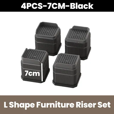 Heyman 4pcs Furniture Foot Pad Bed Foot booster mats Table Height Raiser Furniture Legs Sofa Pad Washing Machine Raise Refrigerator Increasing