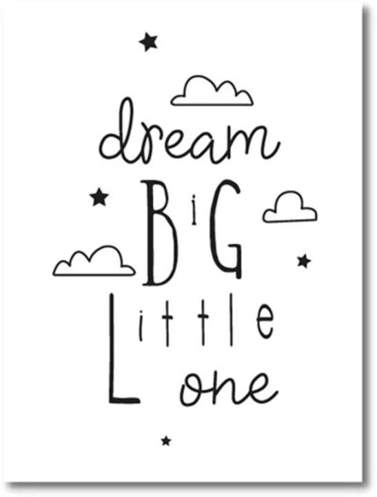 1 Piece Canvas Hd Print Pictures Wall Art Nursery Dream Big Little One ...
