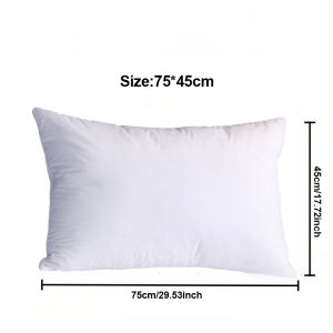 Buy 1 Get 1 Free Soft Pure White High Quality Standard Pillow 75x45cm Skin Friendly Compact Bedding Pillow for Everyday Sleeping