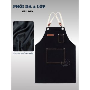 Tạp dề phối da sang trọng cho nhân viên pha chế nhà hàng và cắt tóc