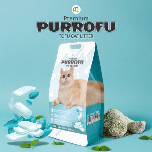 PURROFU Tofu Cat Litter ทรายแมวเต้าหู้ แบบเกล็ด สูตรพรีเมียม ขนาด 10 ลิตร