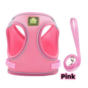 [Stock Ready] Small Medium Velcro pet puppy adjustable harness reflective walking leash vest anjing kucing 狗狗牵引绳 宠物胸背带 猫