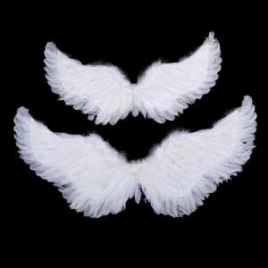 [COD] Home Fashion Swallow Shape Trắng thiên thần lông cánh với dây đai đàn hồi cho trẻ em bên Cosplay Halloween trang trí sinh nhật