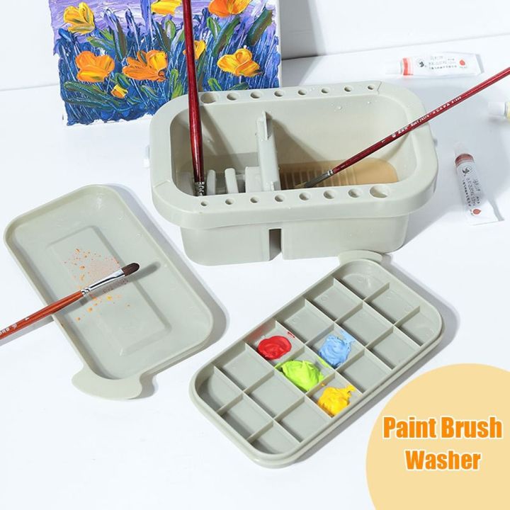 APAASM Gray Paint Brush Washer Plastic 16 Brush Holders Paint Brush