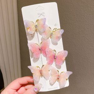 6Pcs/Lot Exquisite Metal Sequin Butterfly Hair Clips Inlaid Pearl Bow Bangs Hair Grips Dainty Fashion Hair Accessories Gift For Women Girls Daily Party Wedding
