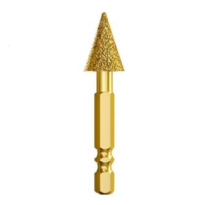 Professional Diamonds Burr Rotary Grinding Head with Secure Hexagonal Shank for Detailed Crafting and Engraving Bit