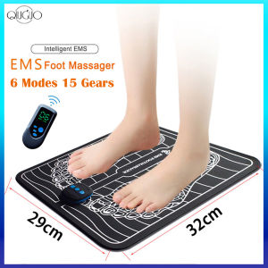 Qiuguo Ems Foot Massager Mat Tens Electric Foot Cushion Blood Circulation Acupunctur Pad Shape Legs Relaxation Relieve Pain USB Charging