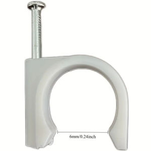 Pack of 100 Circular Wire Nails Clips: Durable PVC Fixators for Tidy Wire Organization
