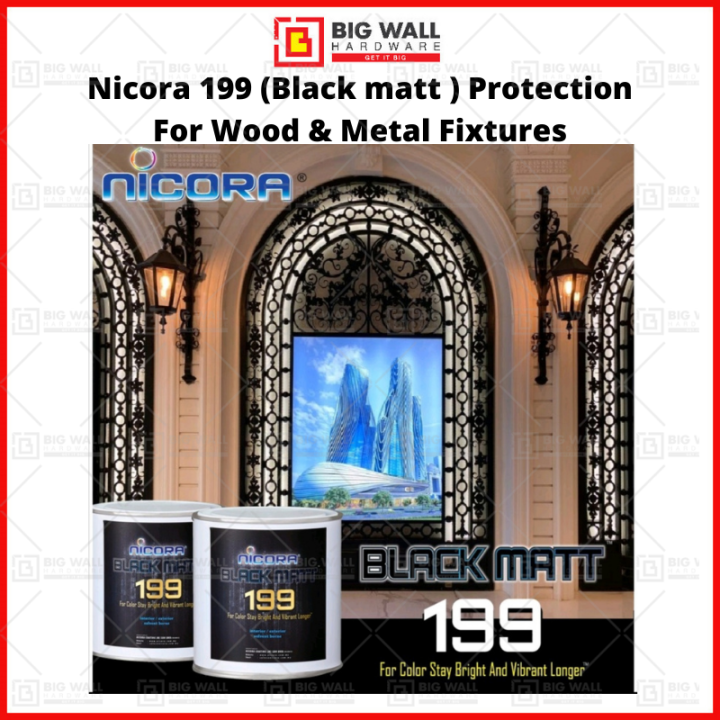 💥NICORA BLACK MATT 199 PAINT💥 (1L/5L) Solvent Based For